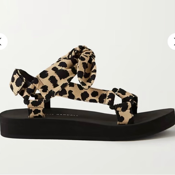 FIRM$ Loeffler Randall casual sandals. Leopard print with bow. NIB - Picture 3 of 8